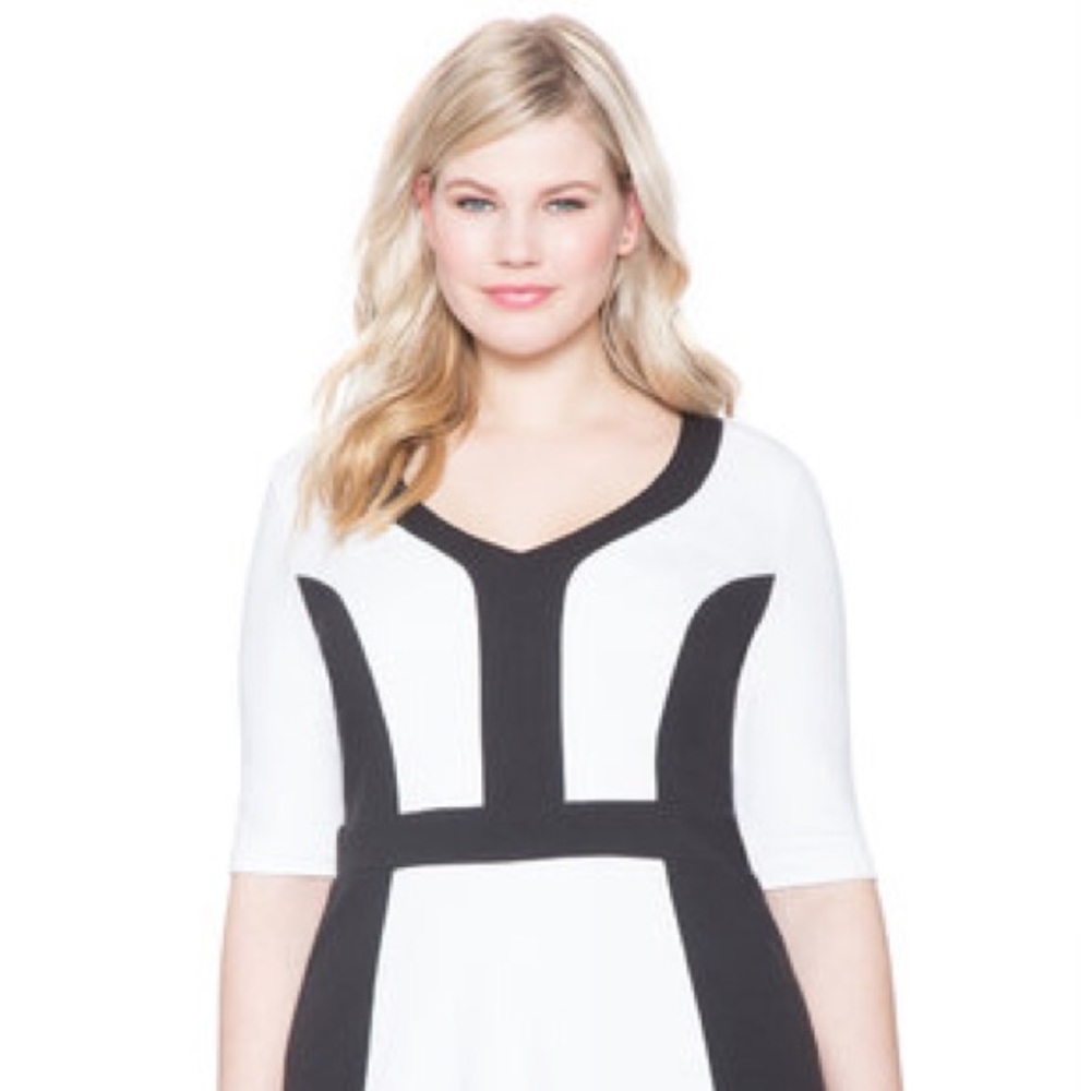 ELOQUII 1/2 Sleeve Colorblock Top Size 20 NWT